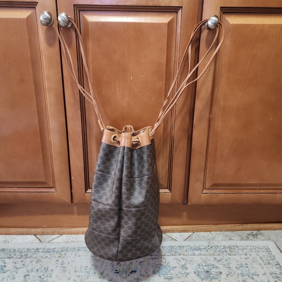 CELINE Canvas/Leather Hobo Bag - Picture 5 of 12